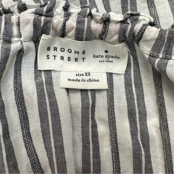 Kate Spade New York Striped Embroidered Tasseled Blouse SZ XSmall Resort Wear - Picture 4 of 7